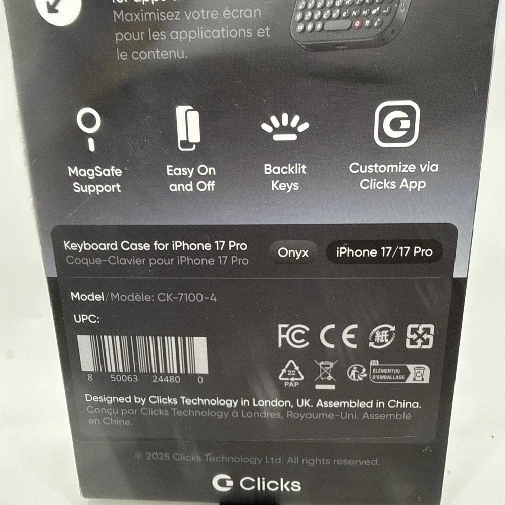 Black Keyboard Case for iPhone 17 Pro